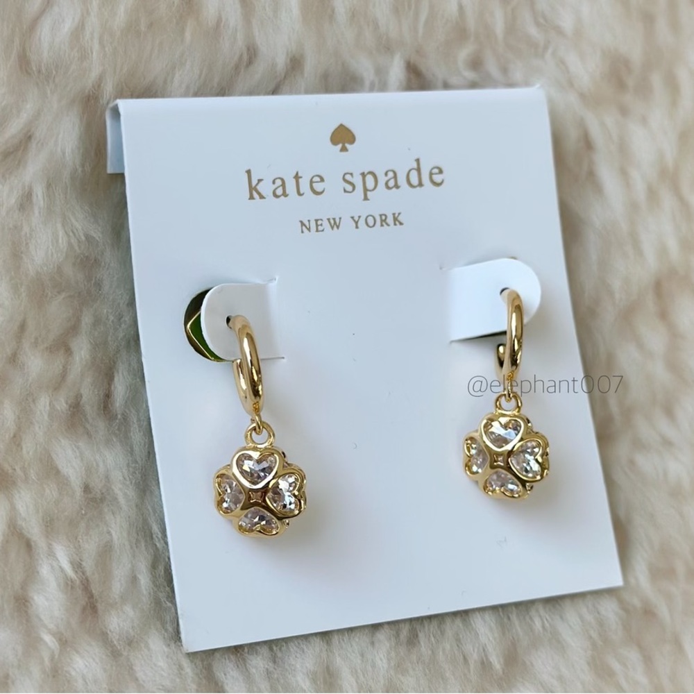 Kate Spade Gold and Crystal Drop Earrings